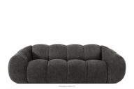 Pikowana sofa trzyosobowa retro modern grafitowy