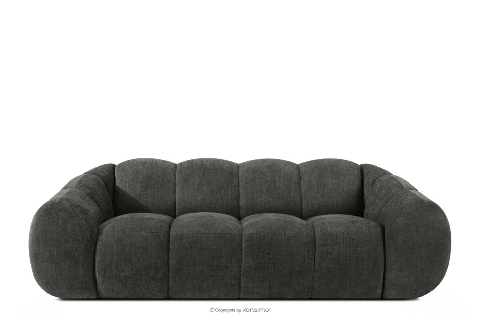 FLAVA Pikowana sofa trzyosobowa retro modern grafitowy grafitowy - zdjęcie 0