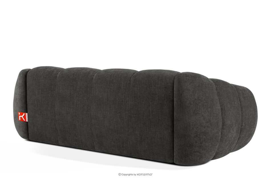 FLAVA Pikowana sofa trzyosobowa retro modern grafitowy grafitowy - zdjęcie 3