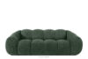 Pikowana sofa trzyosobowa retro modern ciemny zielony