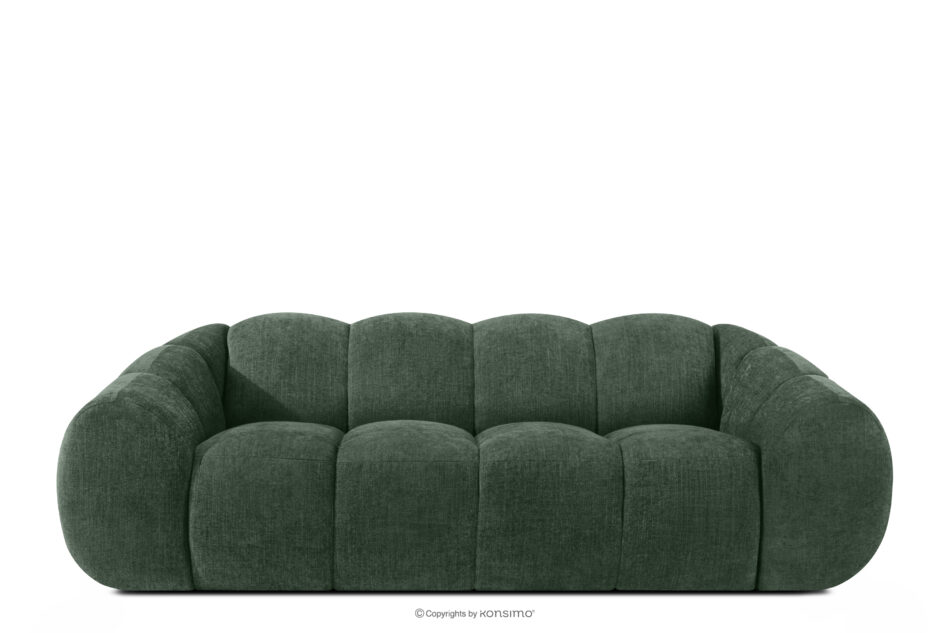 FLAVA Pikowana sofa trzyosobowa retro modern ciemny zielony ciemny zielony - zdjęcie 0