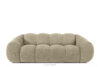 Pikowana sofa trzyosobowa retro modern piaskowy