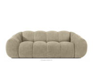 Pikowana sofa trzyosobowa retro modern piaskowy