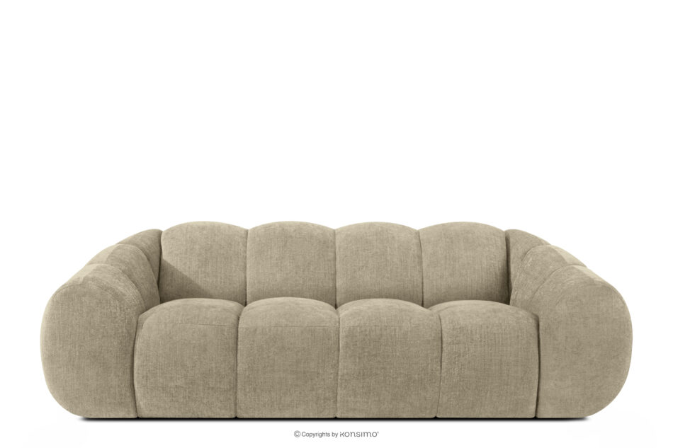 FLAVA Pikowana sofa trzyosobowa retro modern piaskowy piaskowy - zdjęcie 0