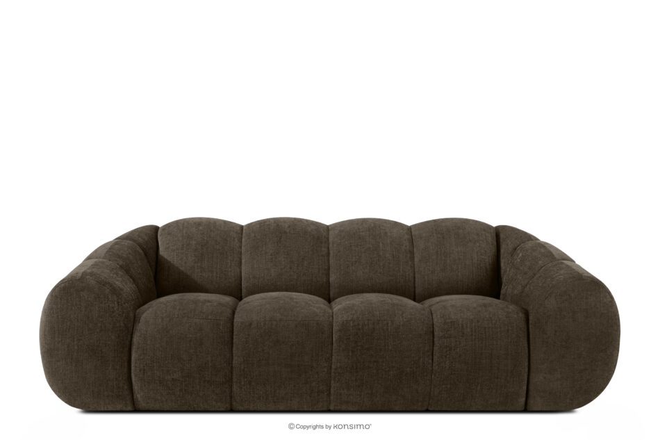 FLAVA Pikowana sofa trzyosobowa retro modern brązowy brązowy - zdjęcie 0
