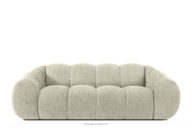 Pikowana sofa trzyosobowa retro modern ecru