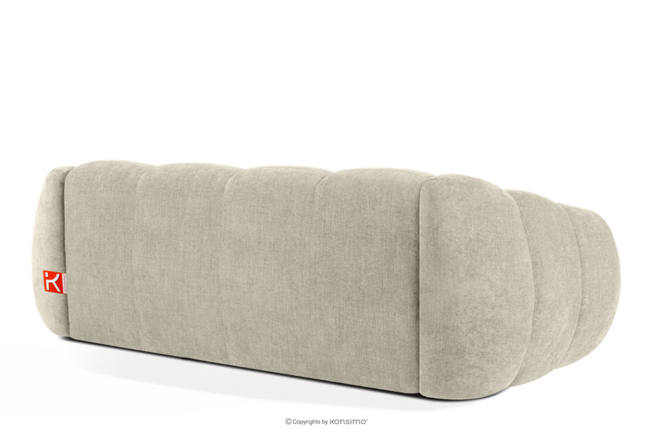 FLAVA Pikowana sofa trzyosobowa retro modern ecru ecru - zdjęcie 3