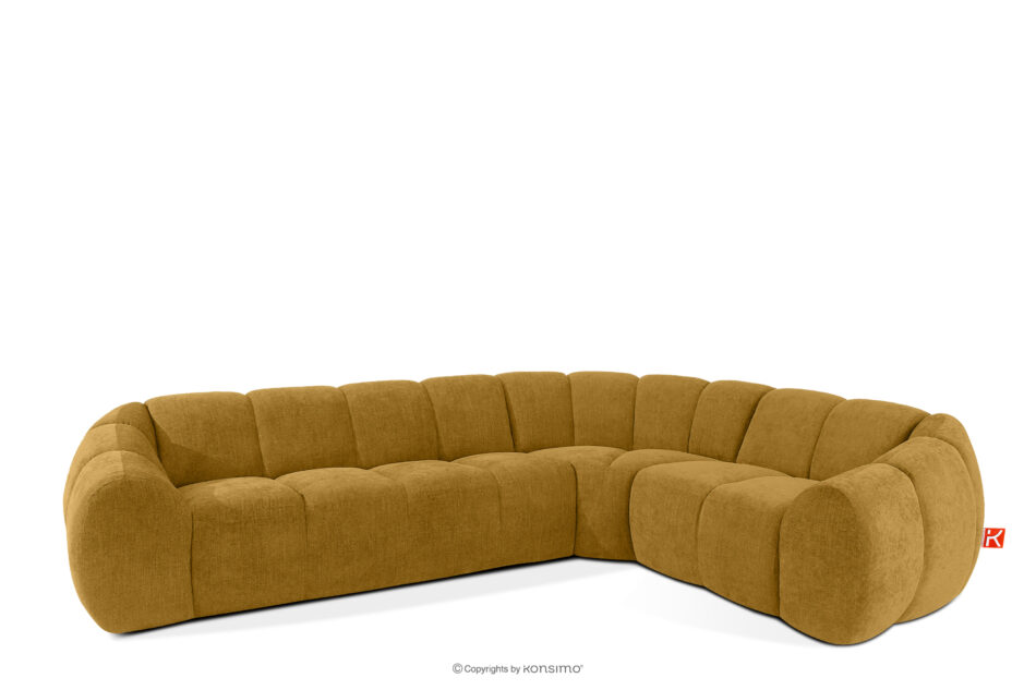 FLAVA Pikowany narożnik w stylu retro modern prawy miodowy miodowy - zdjęcie 2