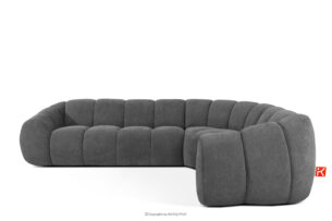 FLAVA, https://konsimo.pl/kolekcja/flava/ Pikowany narożnik w stylu retro modern prawy popielaty popielaty - zdjęcie