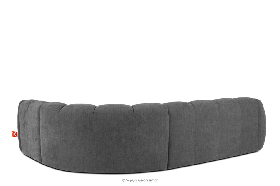 FLAVA Pikowany narożnik w stylu retro modern prawy popielaty popielaty - zdjęcie 3