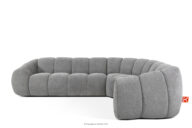 Pikowany narożnik w stylu retro modern prawy jasny popielaty