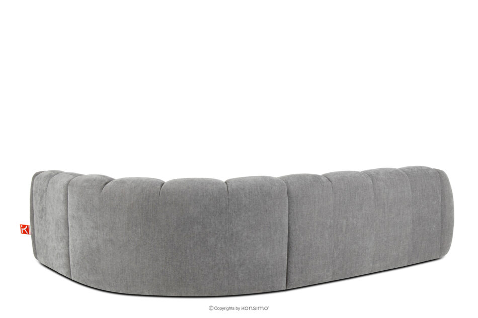 FLAVA Pikowany narożnik w stylu retro modern prawy jasny popielaty jasny popielaty - zdjęcie 3