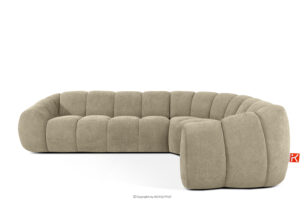 FLAVA, https://konsimo.pl/kolekcja/flava/ Pikowany narożnik w stylu retro modern prawy piaskowy piaskowy - zdjęcie