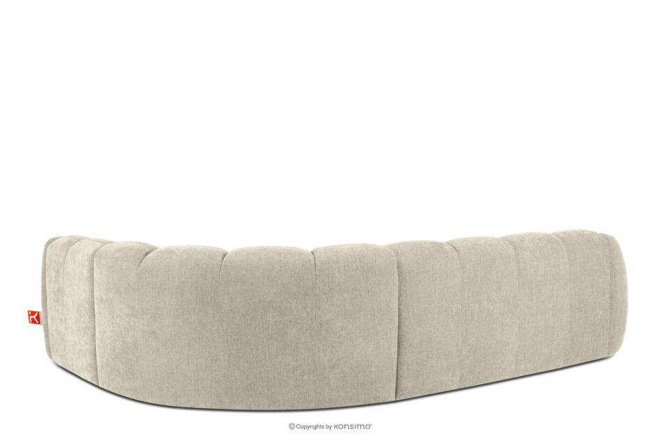 FLAVA Pikowany narożnik w stylu retro modern prawy ecru ecru - zdjęcie 3