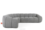 Pikowany narożnik w stylu retro modern lewy jasny popielaty