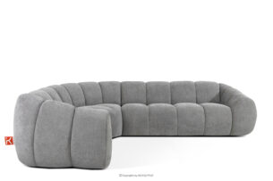 FLAVA, https://konsimo.pl/kolekcja/flava/ Pikowany narożnik w stylu retro modern lewy jasny popielaty jasny popielaty - zdjęcie