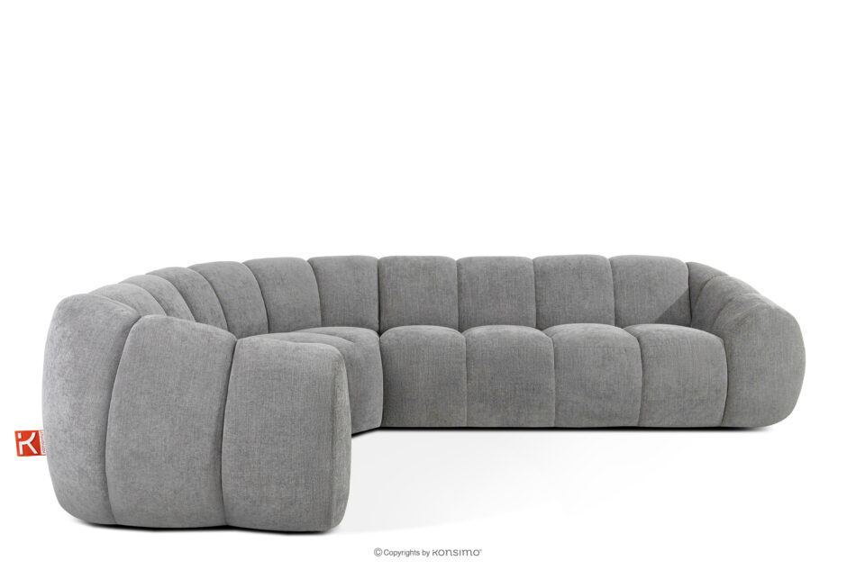 FLAVA Pikowany narożnik w stylu retro modern lewy jasny popielaty jasny popielaty - zdjęcie 0