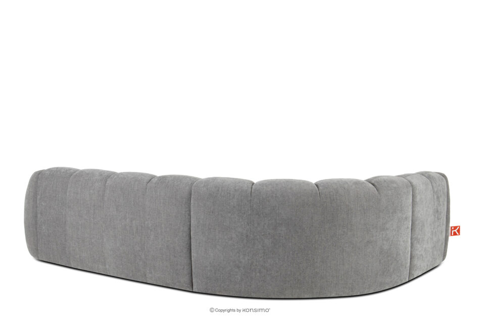 FLAVA Pikowany narożnik w stylu retro modern lewy jasny popielaty jasny popielaty - zdjęcie 3