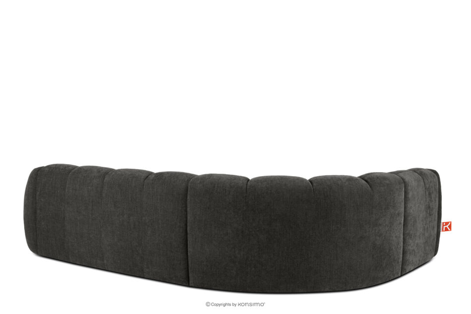 FLAVA Pikowany narożnik w stylu retro modern lewy grafitowy grafitowy - zdjęcie 3