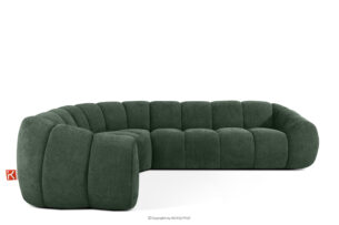 FLAVA, https://konsimo.pl/kolekcja/flava/ Pikowany narożnik w stylu retro modern lewy ciemny zielony ciemny zielony - zdjęcie