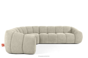 FLAVA, https://konsimo.pl/kolekcja/flava/ Pikowany narożnik w stylu retro modern lewy ecru ecru - zdjęcie