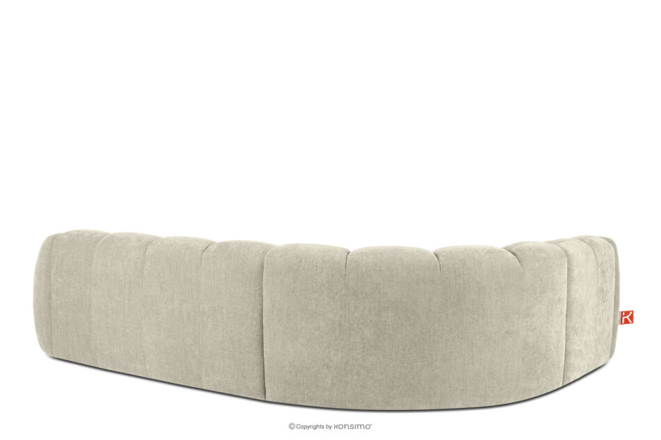 FLAVA Pikowany narożnik w stylu retro modern lewy ecru ecru - zdjęcie 3