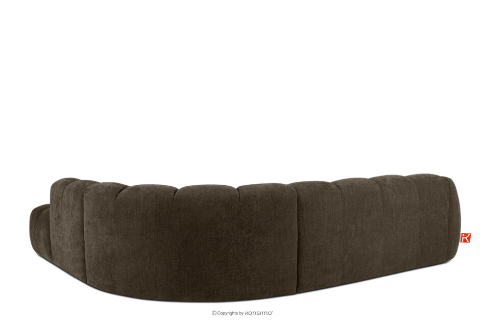 FLAVA Narożnik curve w stylu retro modern modułowy prawy brązowy brązowy - zdjęcie 3