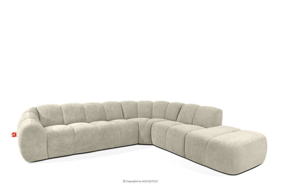 FLAVA Narożnik curve w stylu retro modern modułowy prawy ecru ecru - zdjęcie 2