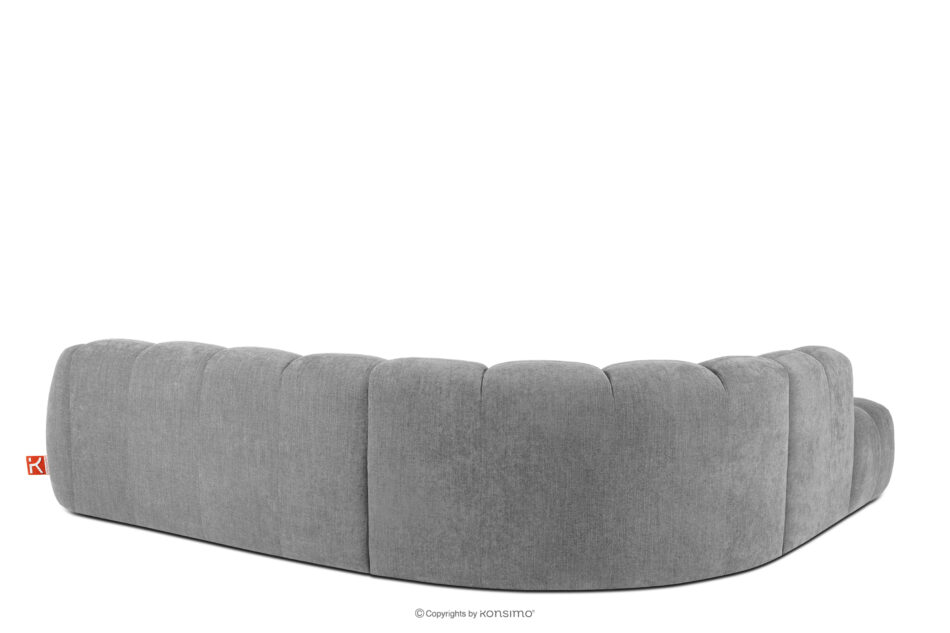 FLAVA Narożnik curve w stylu retro modern modułowy lewy jasny popielaty jasny popielaty - zdjęcie 3