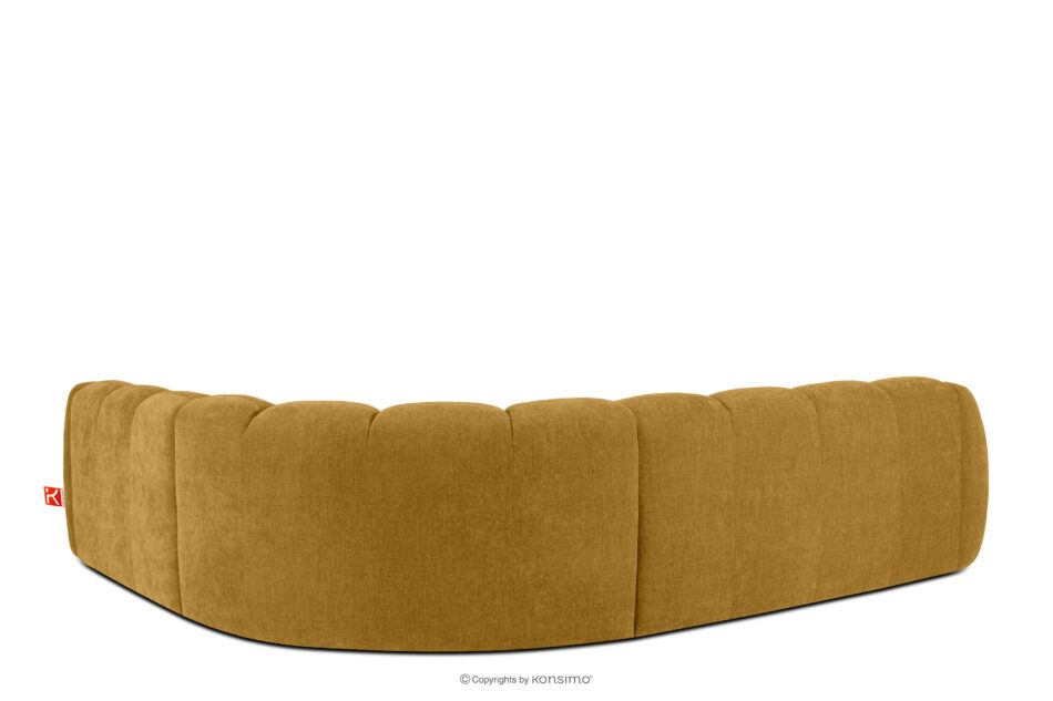 FLAVA Duży pikowany narożnik w stylu retro modern prawy miodowy miodowy - zdjęcie 3