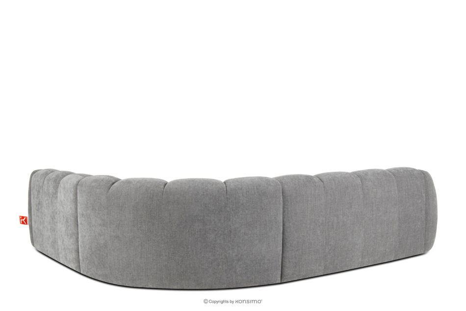 FLAVA Duży pikowany narożnik w stylu retro modern prawy jasny popielaty jasny popielaty - zdjęcie 3