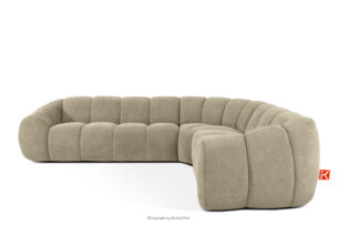 FLAVA, https://konsimo.pl/kolekcja/flava/ Duży pikowany narożnik w stylu retro modern prawy piaskowy piaskowy - zdjęcie