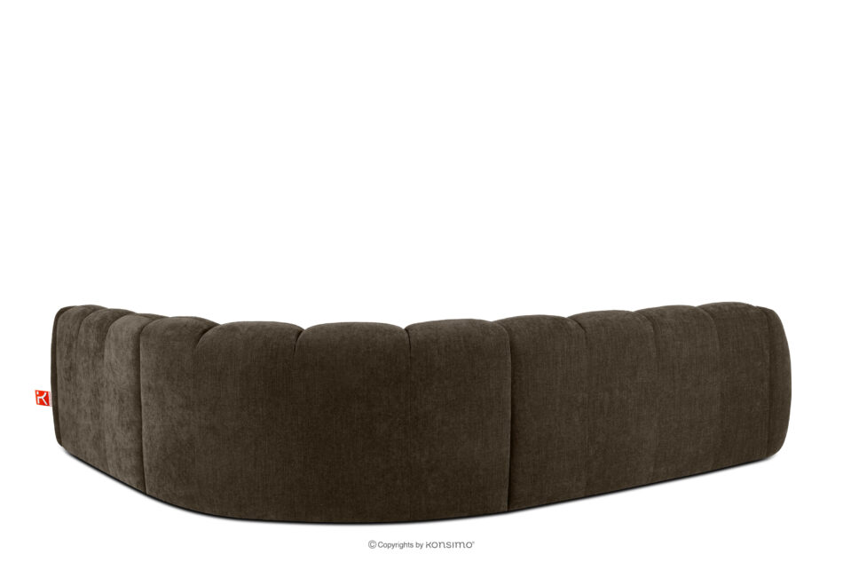 FLAVA Duży pikowany narożnik w stylu retro modern prawy brązowy brązowy - zdjęcie 3