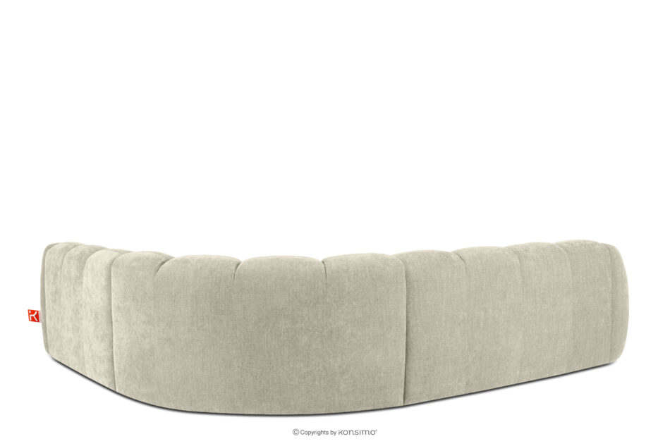 FLAVA Duży pikowany narożnik w stylu retro modern prawy ecru ecru - zdjęcie 3