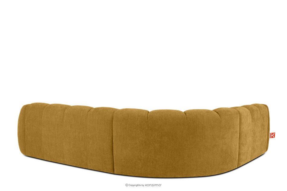 FLAVA Duży pikowany narożnik w stylu retro modern lewy miodowy miodowy - zdjęcie 3