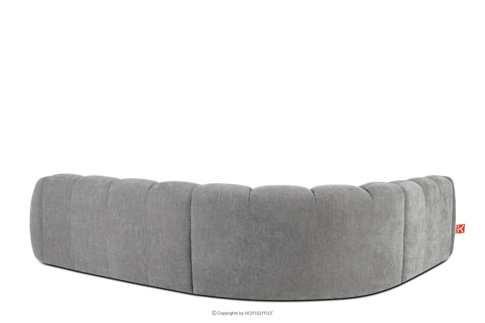 FLAVA Duży pikowany narożnik w stylu retro modern lewy jasny popielaty jasny popielaty - zdjęcie 3