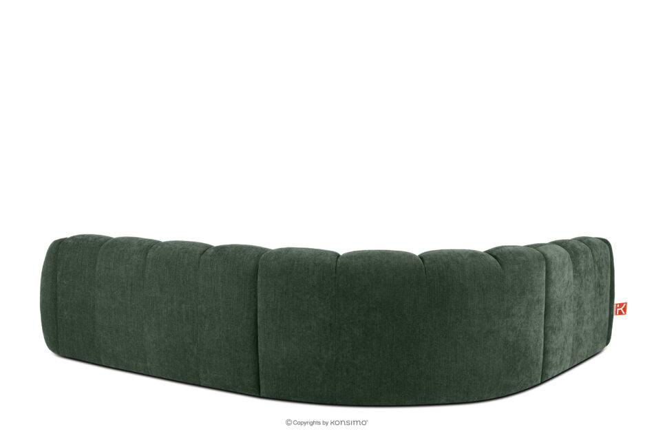 FLAVA Duży pikowany narożnik w stylu retro modern lewy ciemny zielony ciemny zielony - zdjęcie 3