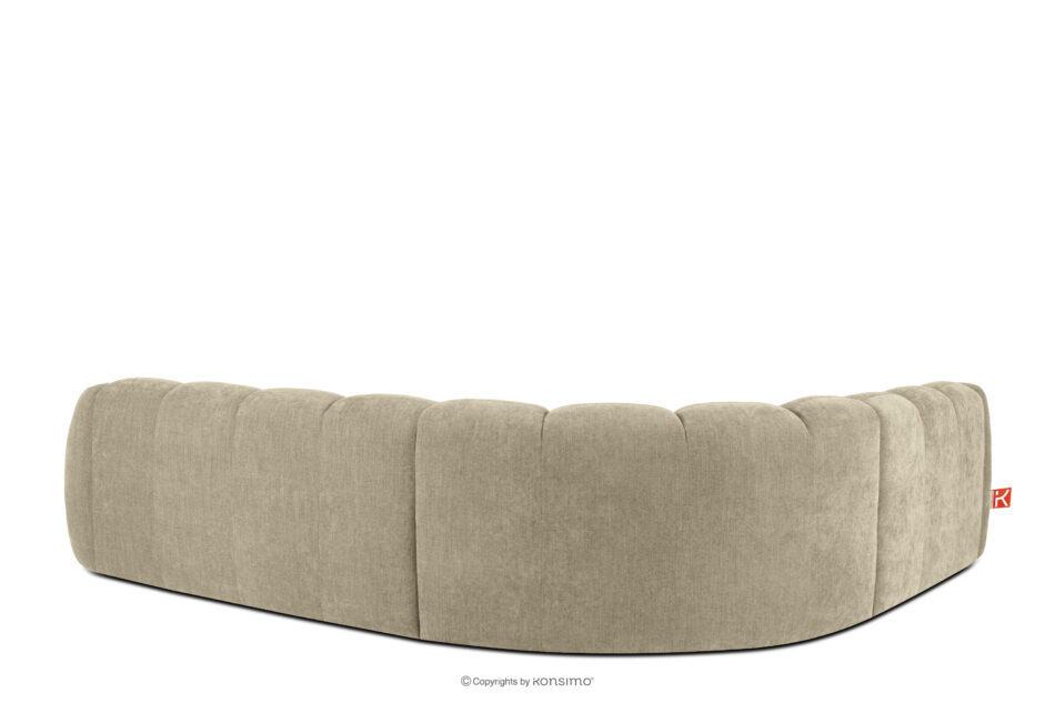 FLAVA Duży pikowany narożnik w stylu retro modern lewy piaskowy piaskowy - zdjęcie 3