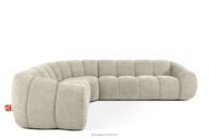 Duży pikowany narożnik w stylu retro modern lewy ecru