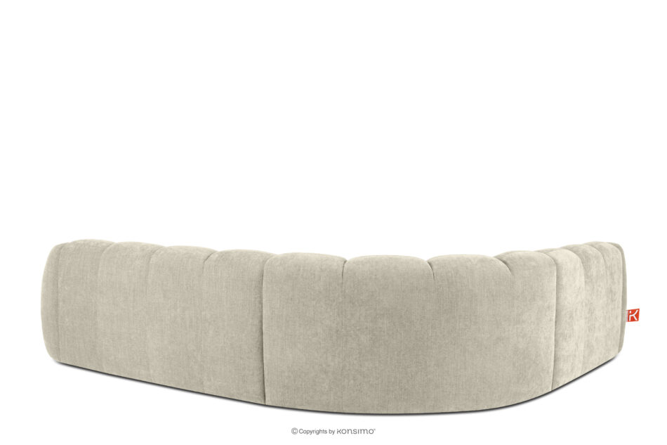 FLAVA Duży pikowany narożnik w stylu retro modern lewy ecru ecru - zdjęcie 3