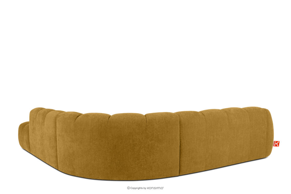 FLAVA Duży pikowany narożnik modułowy w stylu retro modern prawy miodowy miodowy - zdjęcie 3