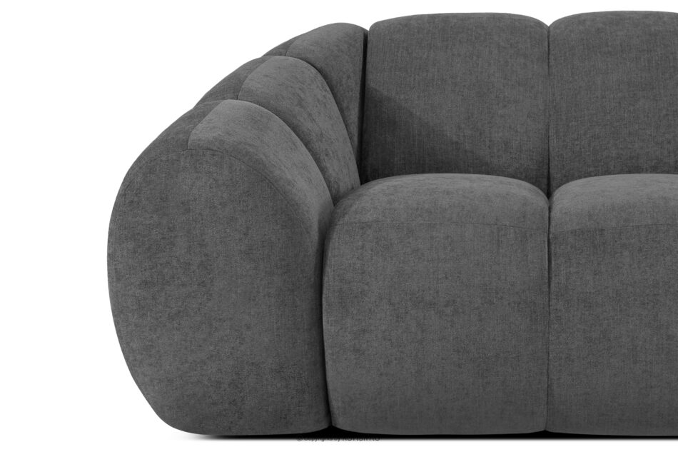 FLAVA Duży pikowany narożnik modułowy w stylu retro modern prawy popielaty popielaty - zdjęcie 5