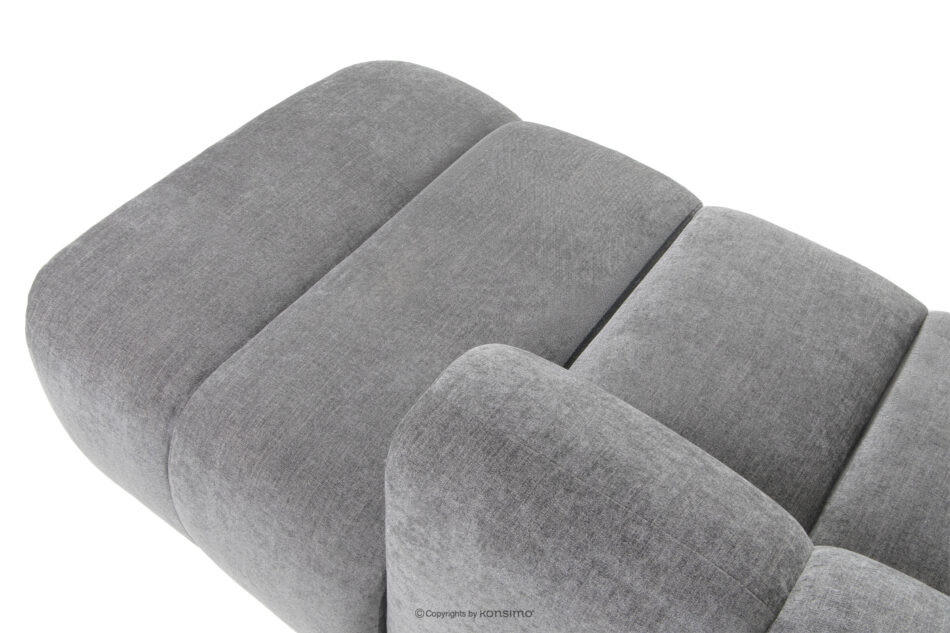 FLAVA Duży pikowany narożnik modułowy w stylu retro modern prawy jasny popielaty jasny popielaty - zdjęcie 9