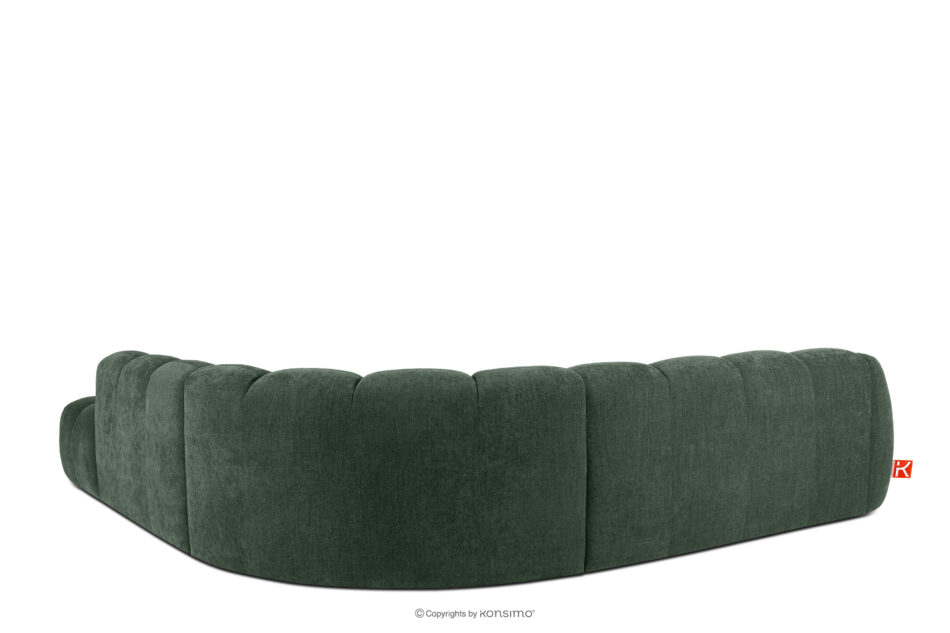 FLAVA Duży pikowany narożnik modułowy w stylu retro modern prawy ciemny zielony ciemny zielony - zdjęcie 3