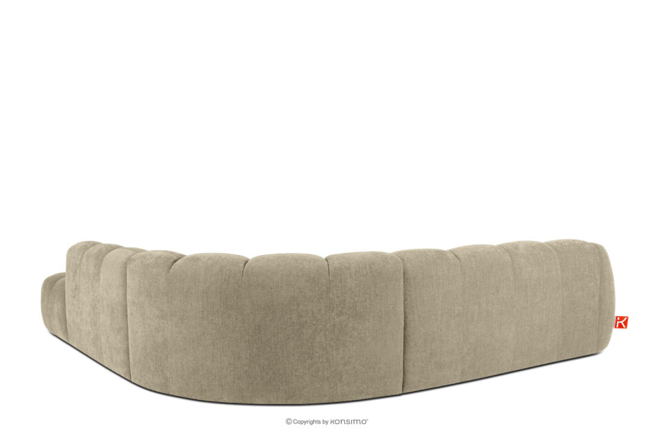 FLAVA Duży pikowany narożnik modułowy w stylu retro modern prawy piaskowy piaskowy - zdjęcie 3