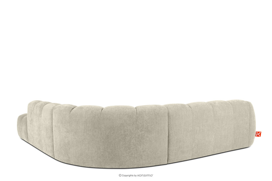 FLAVA Duży pikowany narożnik modułowy w stylu retro modern prawy ecru ecru - zdjęcie 3