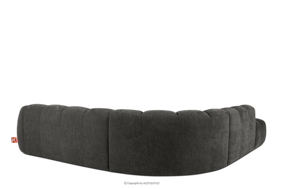 FLAVA Duży pikowany narożnik modułowy w stylu retro modern lewy grafitowy grafitowy - zdjęcie 3