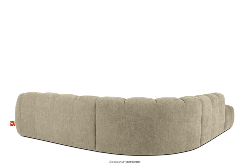 FLAVA Duży pikowany narożnik modułowy w stylu retro modern lewy piaskowy piaskowy - zdjęcie 3