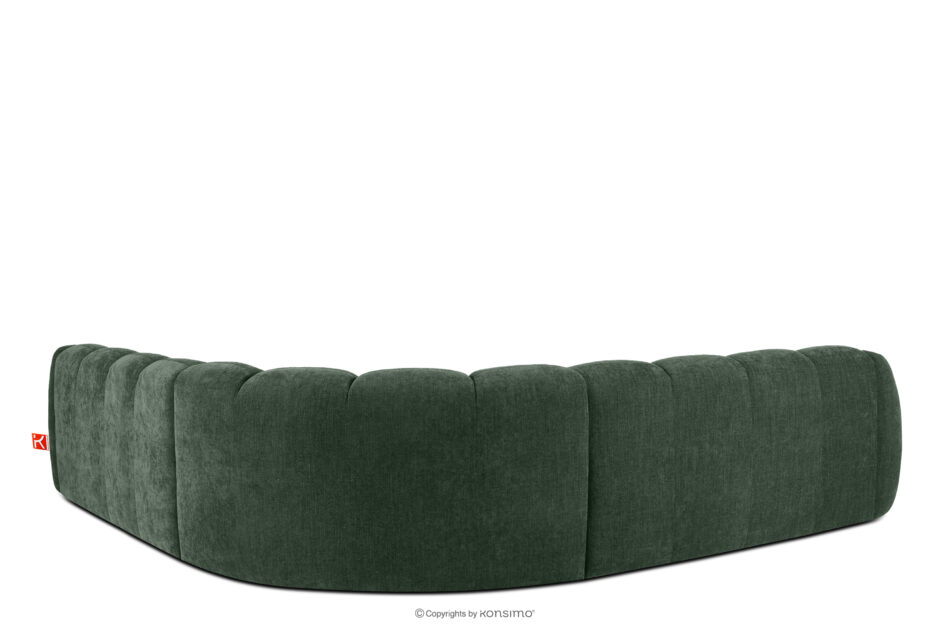 FLAVA Modułowy narożnik w stylu modern retro prawy/lewy ciemny zielony ciemny zielony - zdjęcie 3