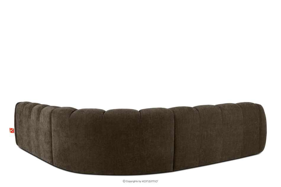 FLAVA Modułowy narożnik w stylu modern retro prawy/lewy brązowy brązowy - zdjęcie 3